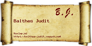 Balthes Judit névjegykártya